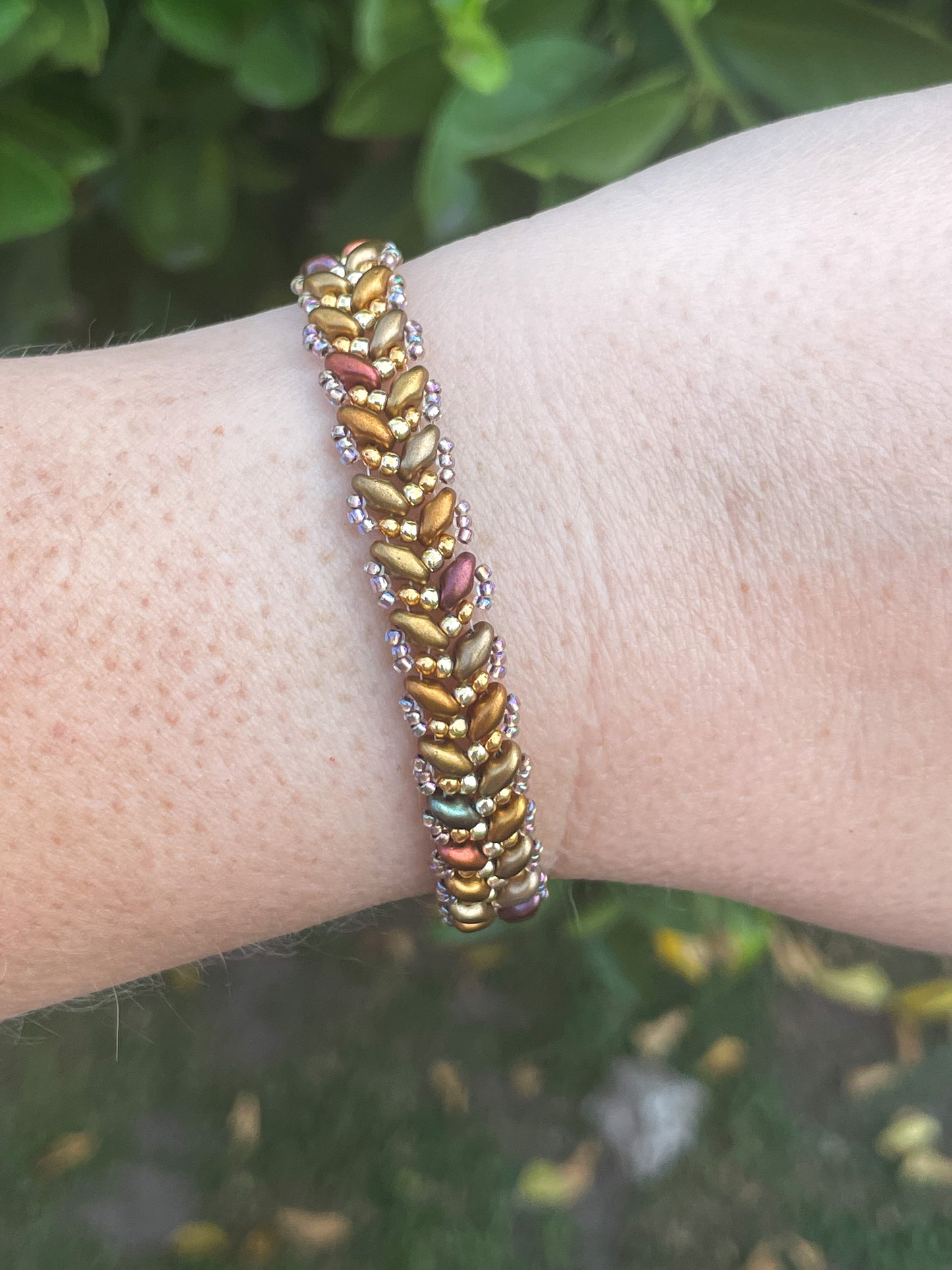 Maidenhair Fern Beaded Bracelet