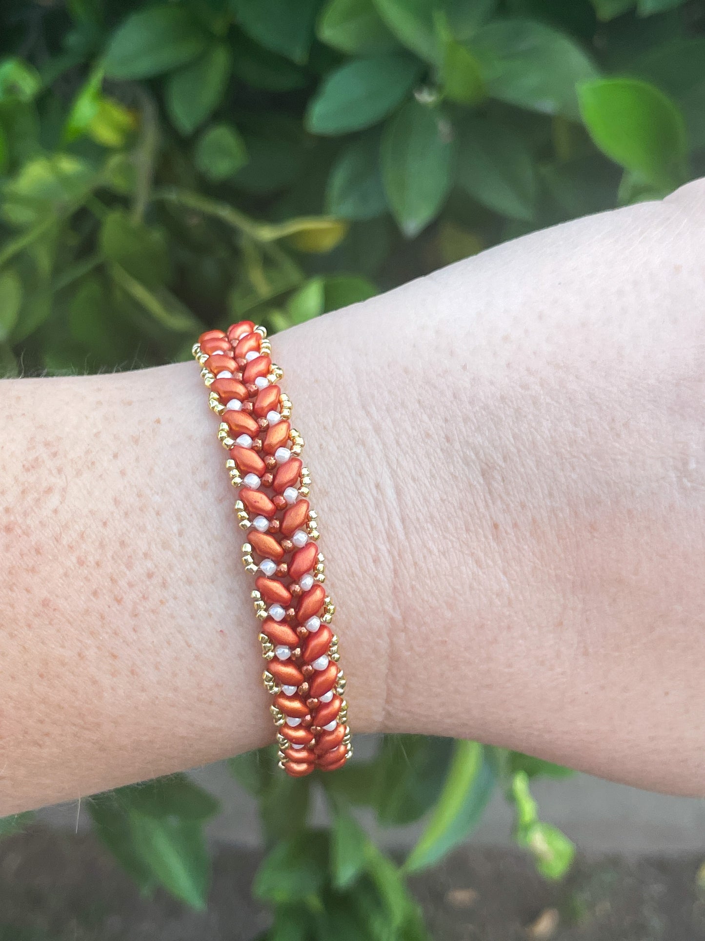 Maidenhair Fern Beaded Bracelet