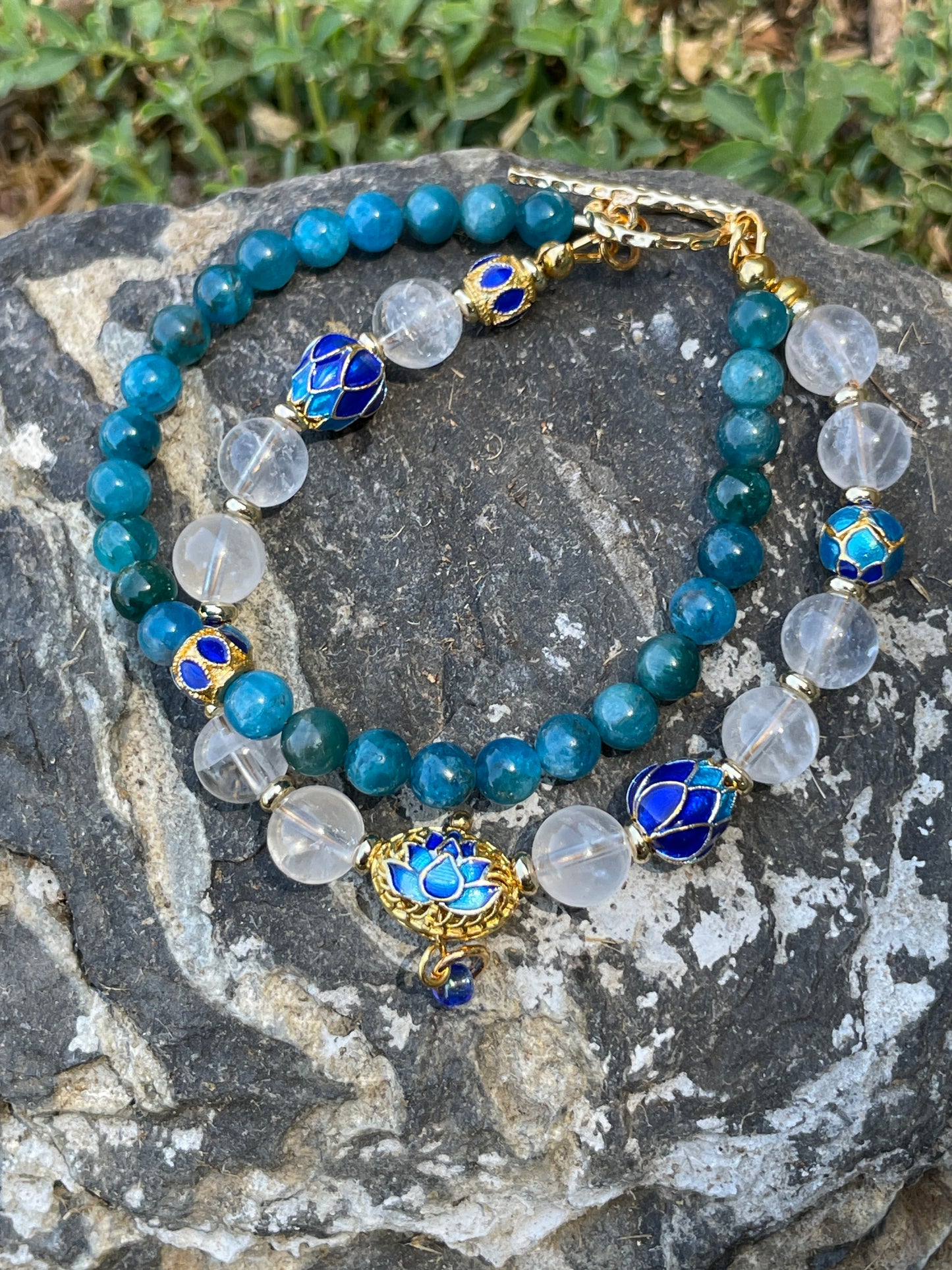 Blue Lotus Bracelet Set