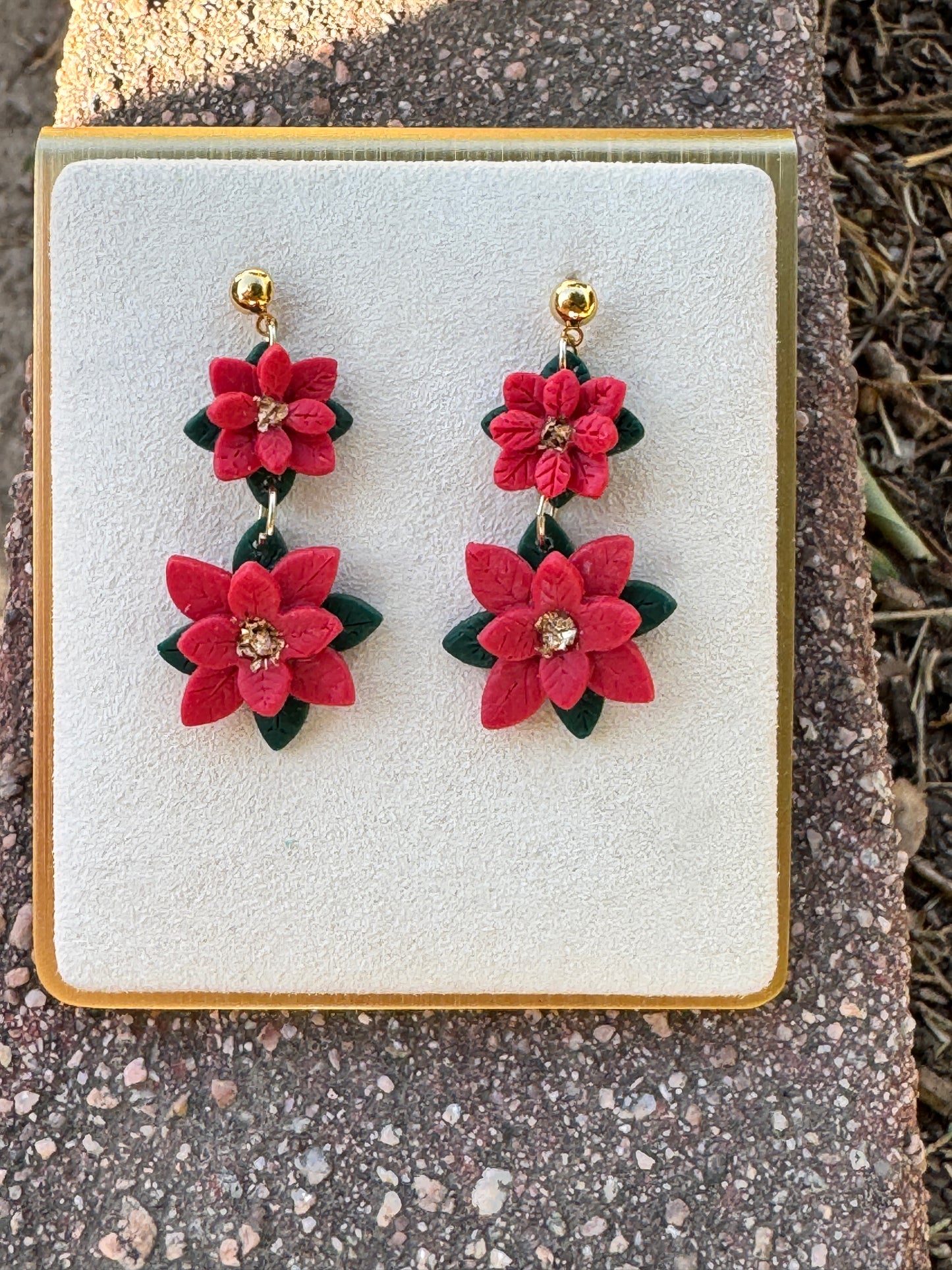 Poinsettia Dangle Earrings