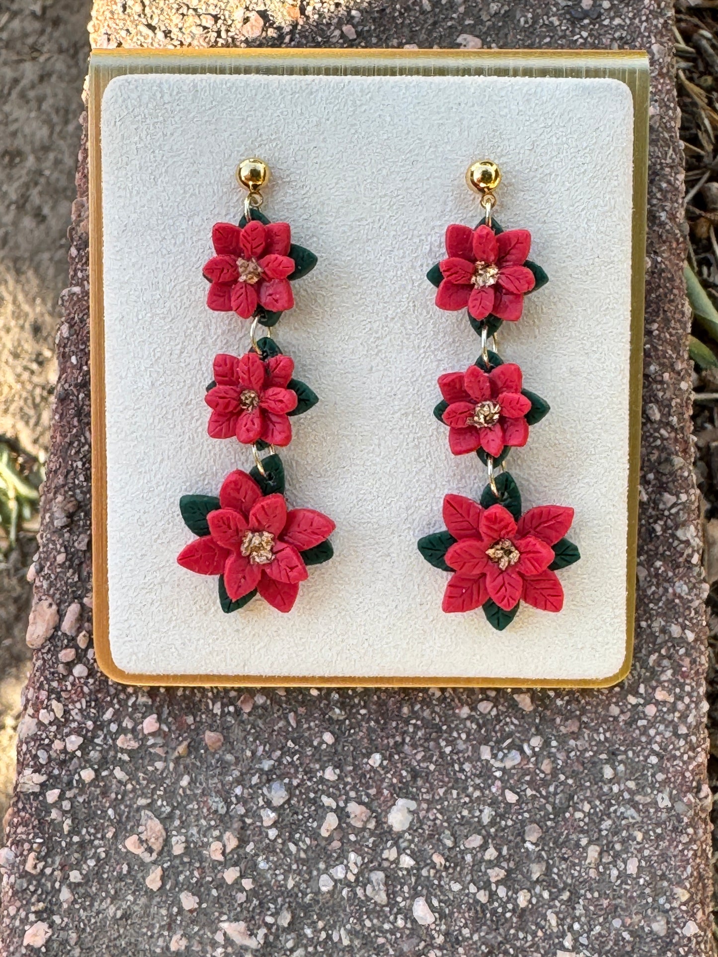 Poinsettia Dangle Earrings