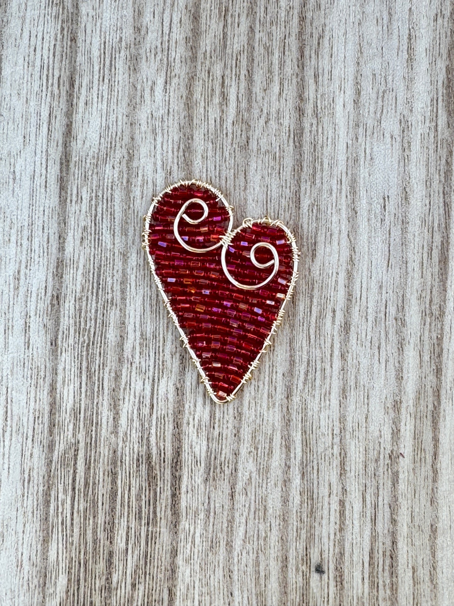 Beaded Heart Pin