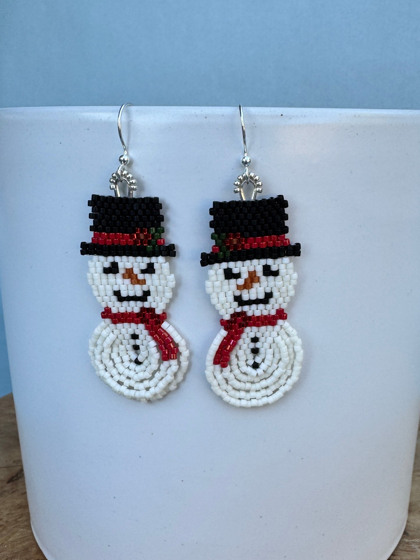 Classic Snowman Fringe Earrings - Winter Statement Jewelry