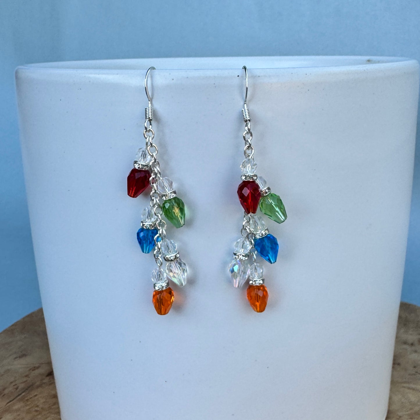 Holiday Lights Dangle Earrings – Czech Glass String Light Earrings