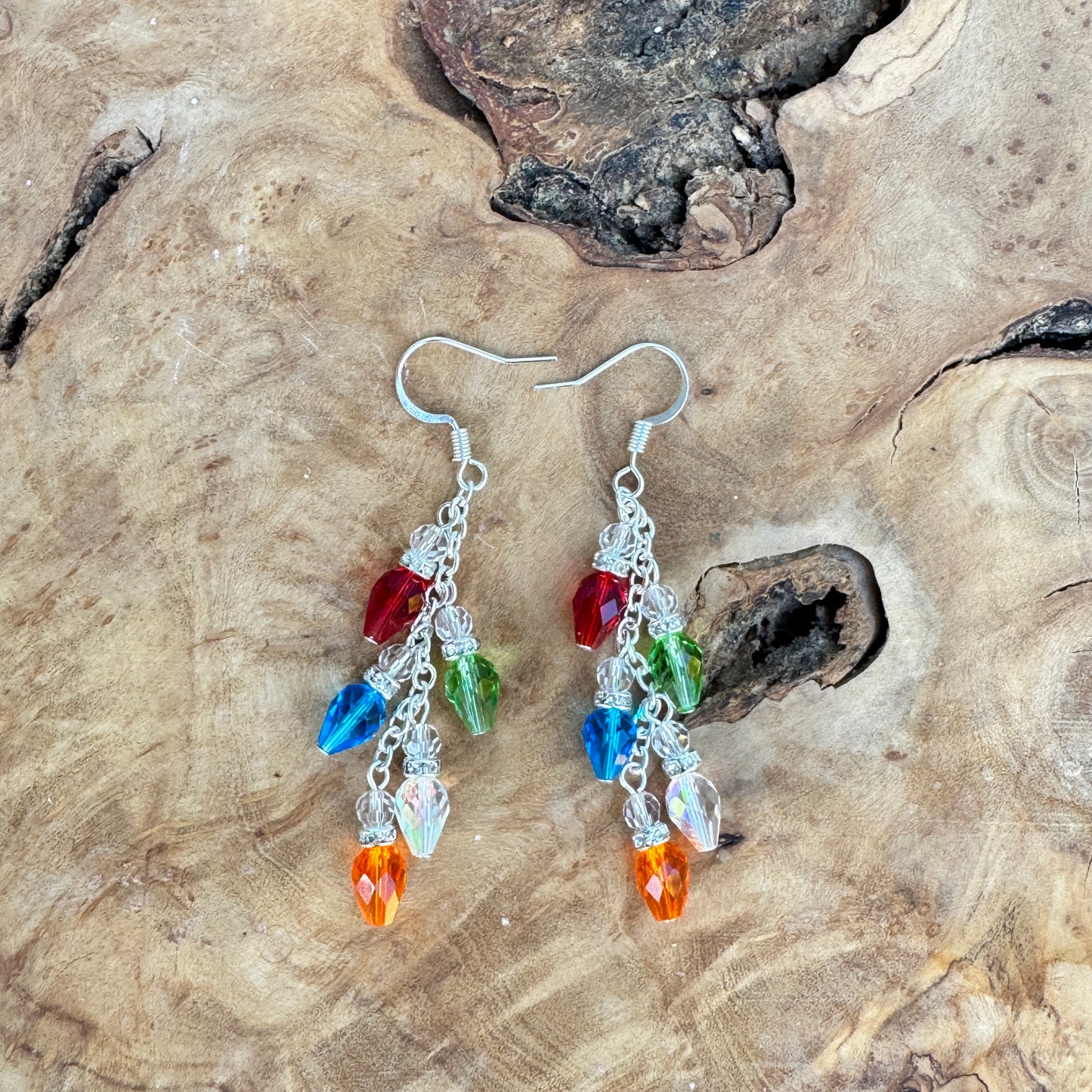 Holiday Lights Dangle Earrings – Czech Glass String Light Earrings