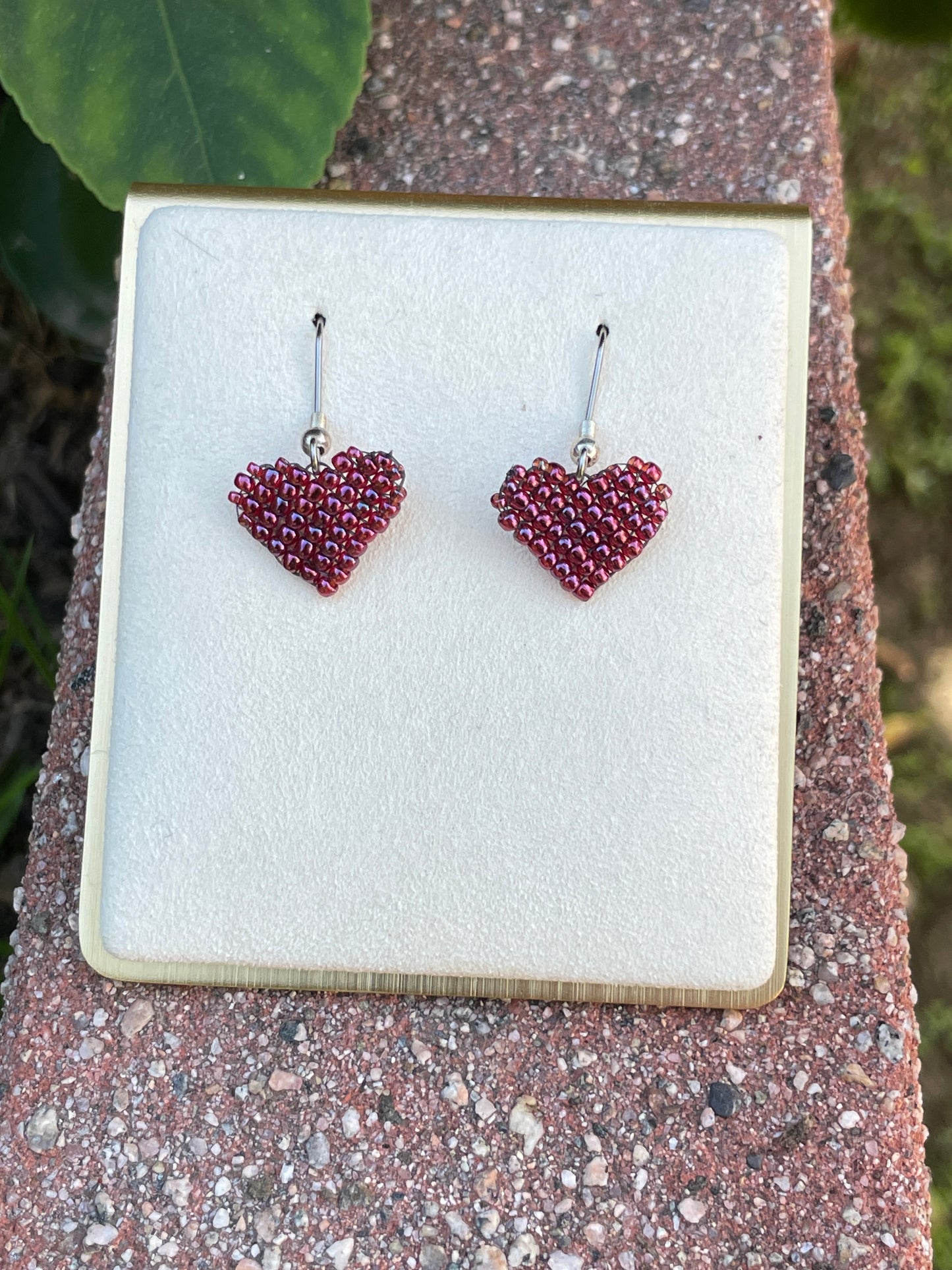 Beaded Heart Earrings