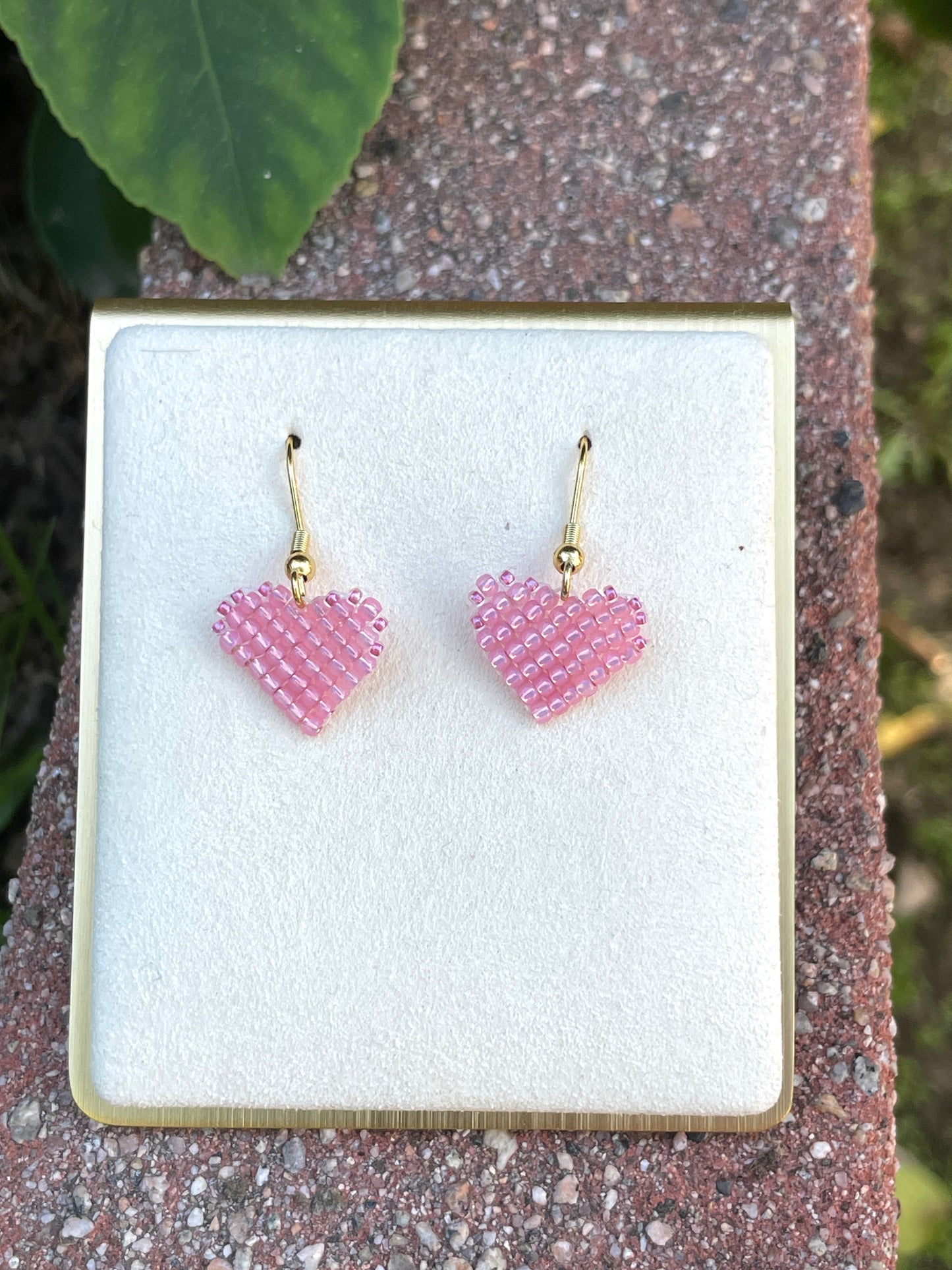 Beaded Heart Earrings