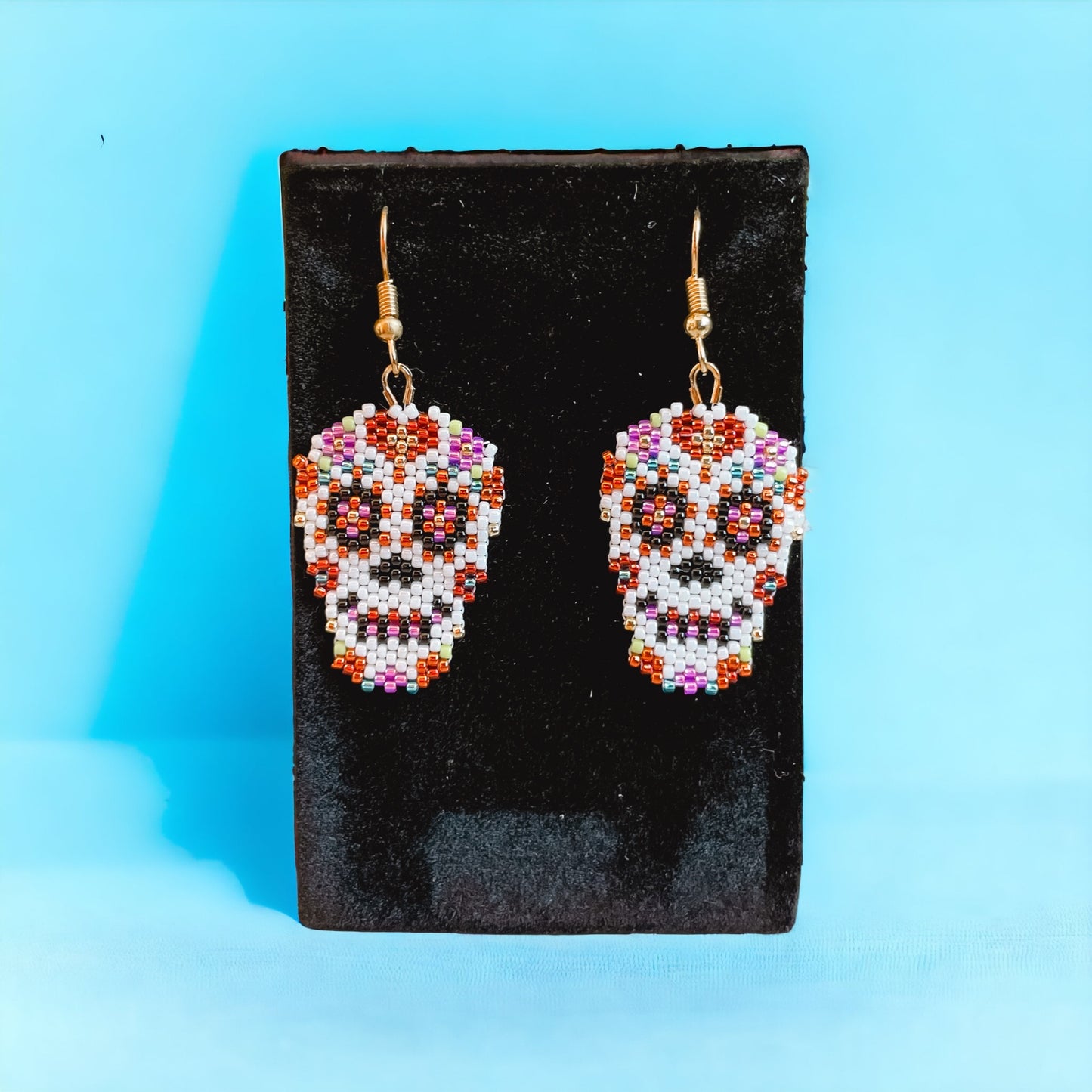 Sugar Skull Beaded Earrings