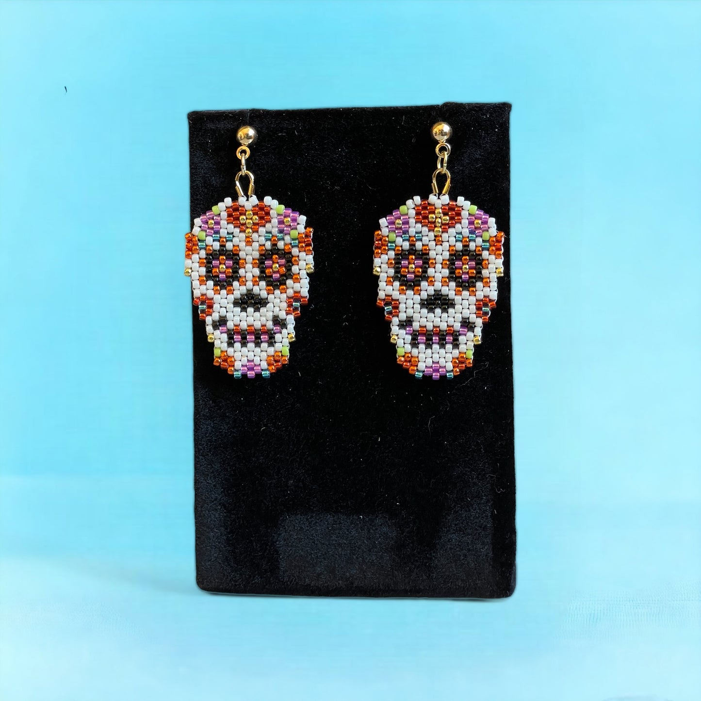 Sugar Skull Beaded Earrings