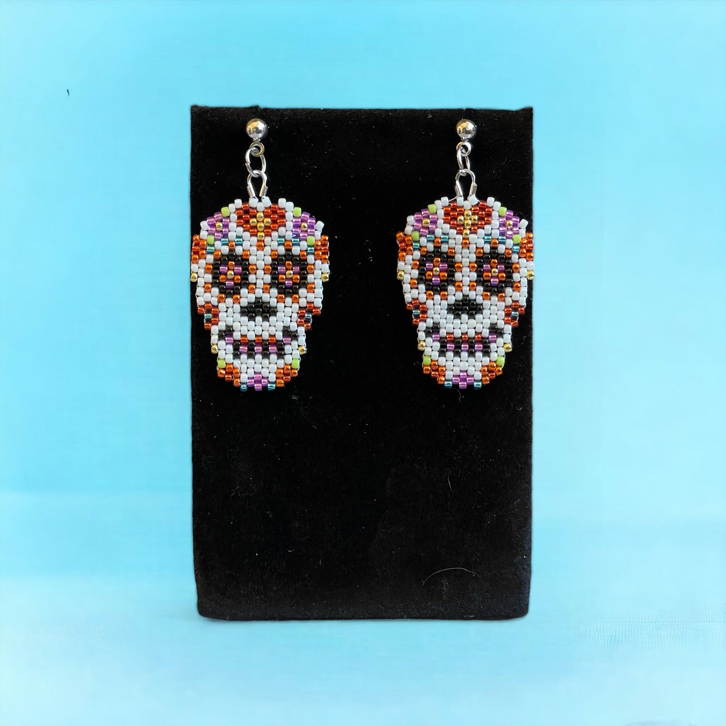 Sugar Skull Beaded Earrings