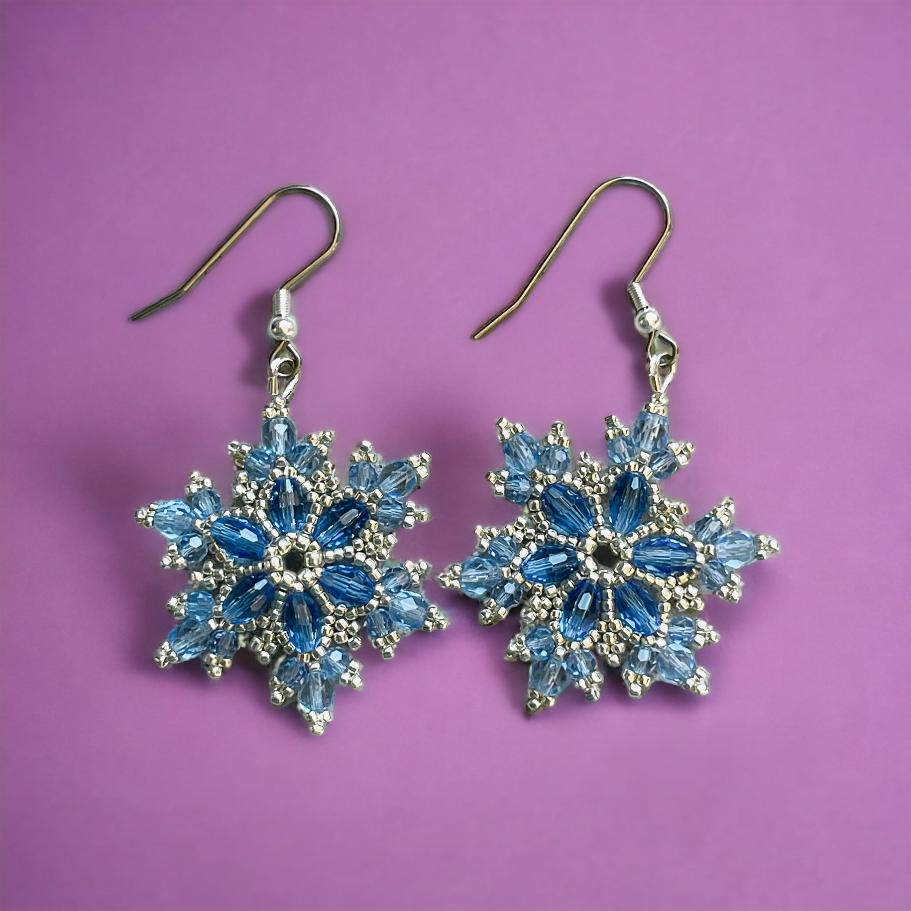 Beaded on sale snowflake earrings